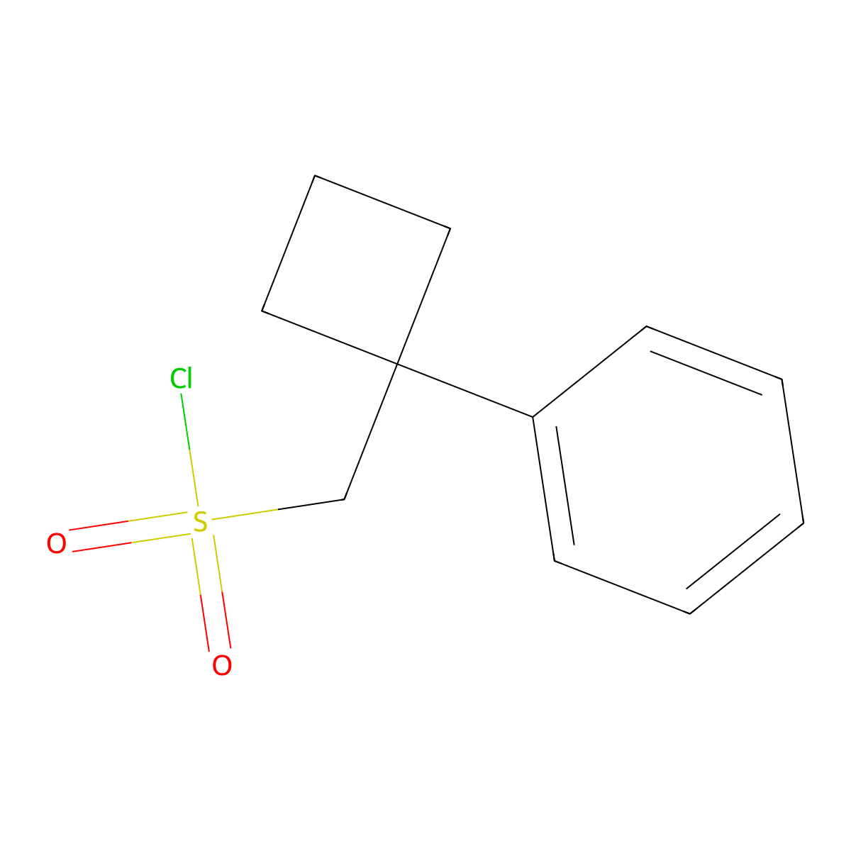 (1-Phenylcyclobutyl)methanesulfonyl chloride molecular structure, CAS 2168111-74-6