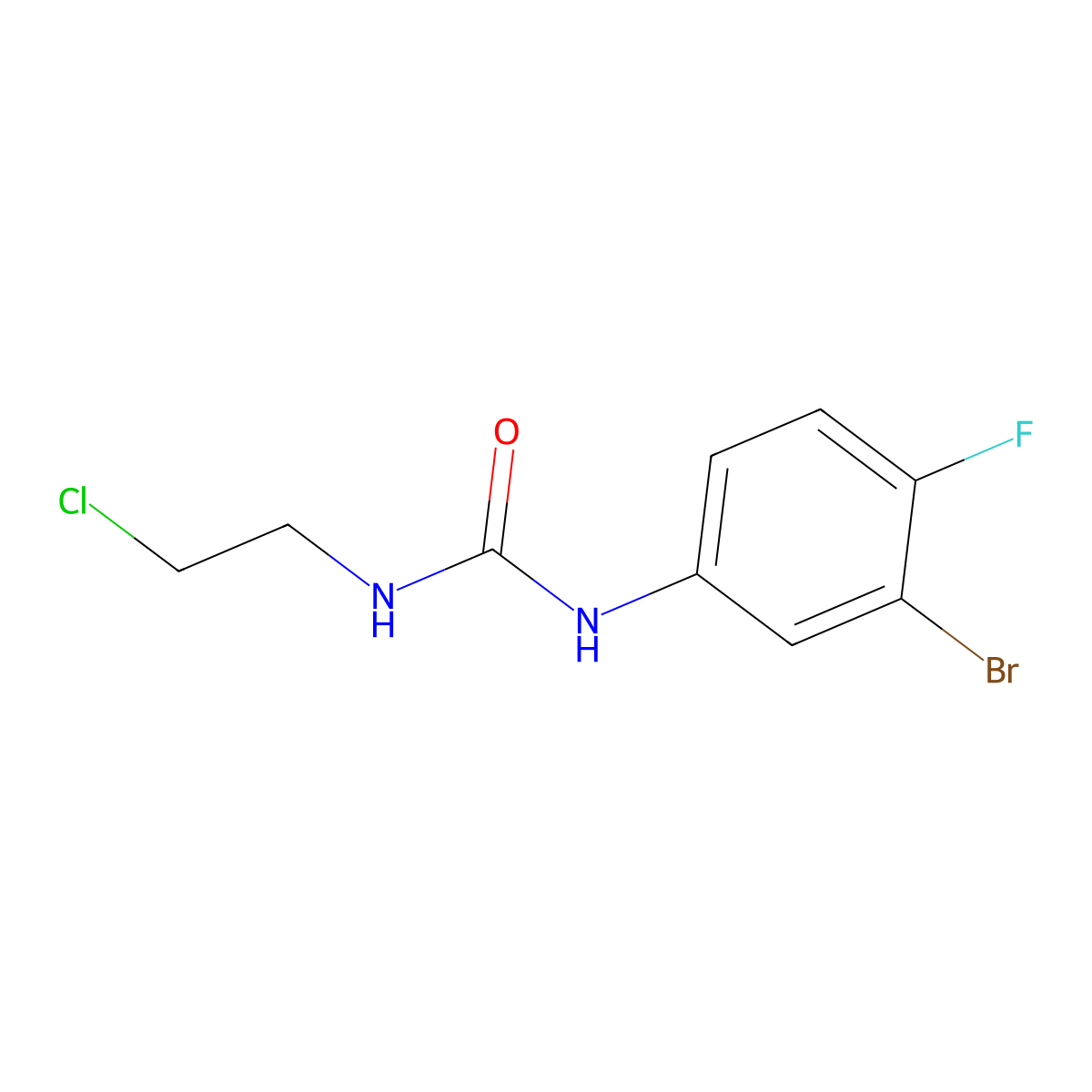 1-(3-Bromo-4-fluorophenyl)-3-(2-chloroethyl)urea molecular structure, CAS 2168111-87-1
