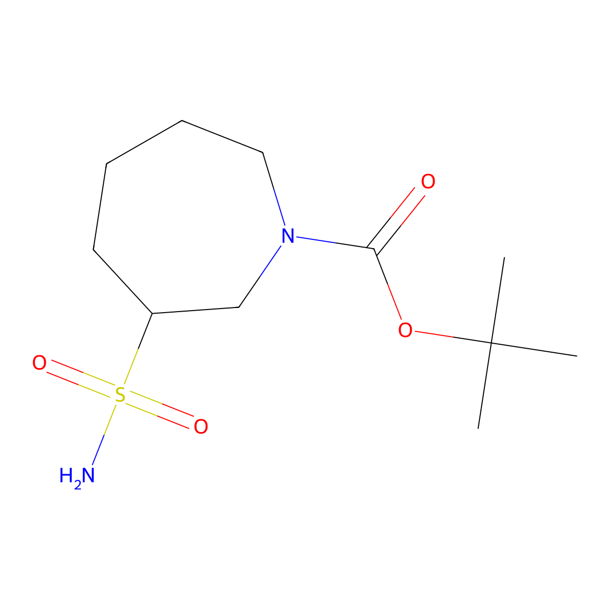 Tert-butyl 3-sulfamoylazepane-1-carboxylate molecular structure, CAS 2168113-62-8