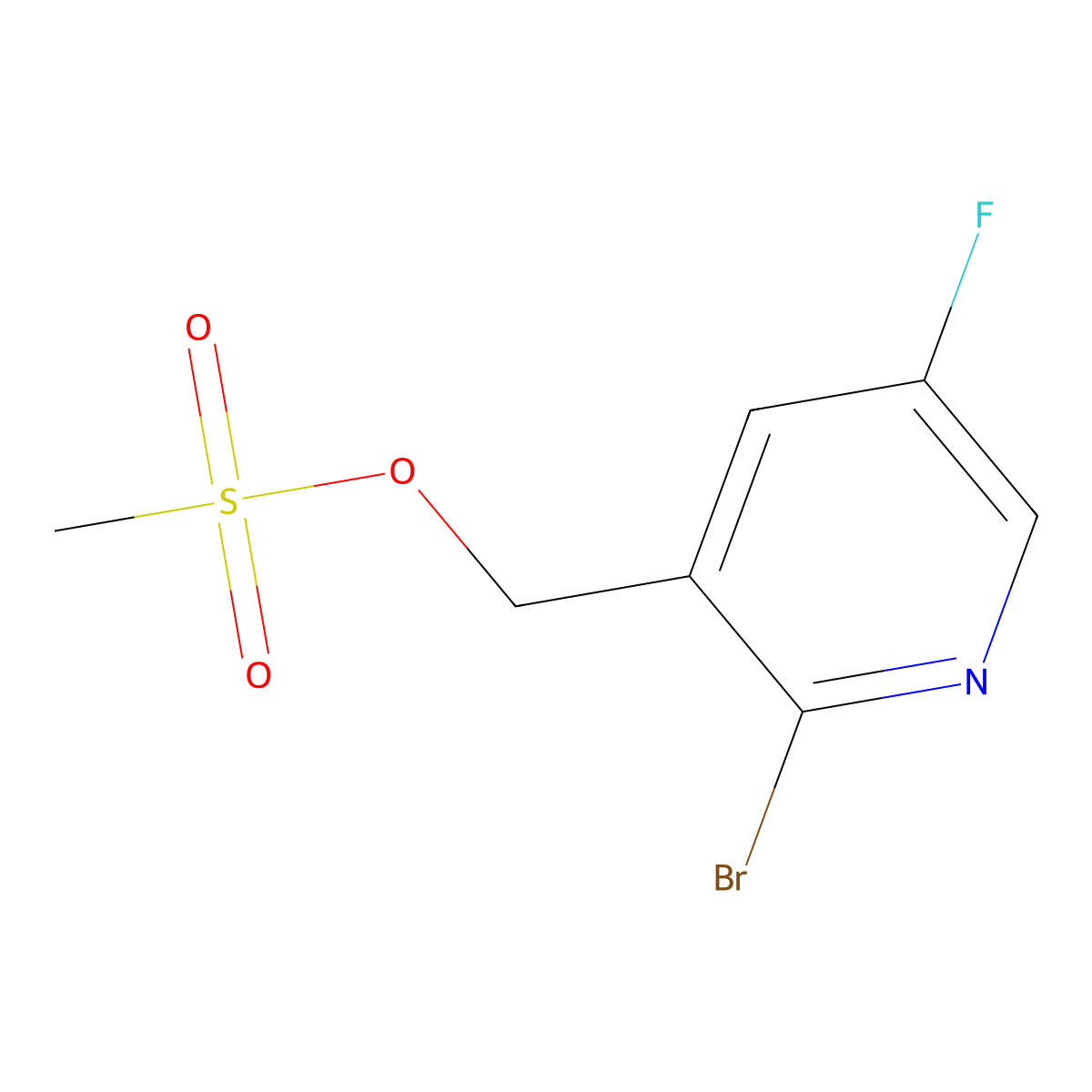 (2-Bromo-5-fluoropyridin-3-yl)methyl methanesulfonate molecular structure, CAS 2168120-04-3