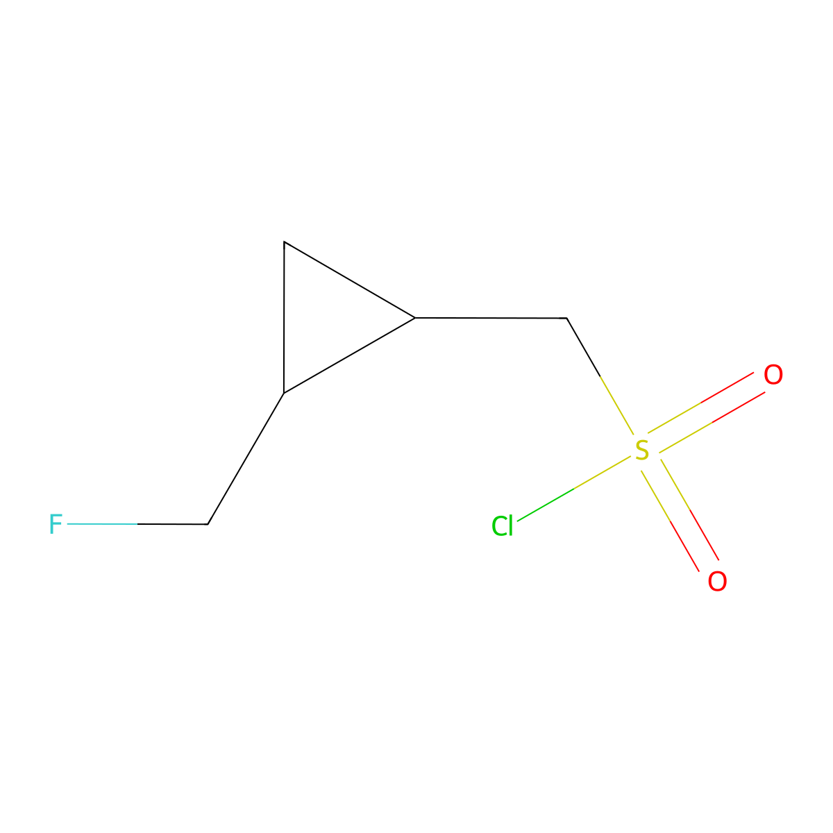 [2-(Fluoromethyl)cyclopropyl]methanesulfonyl chloride molecular structure, CAS 2168120-36-1