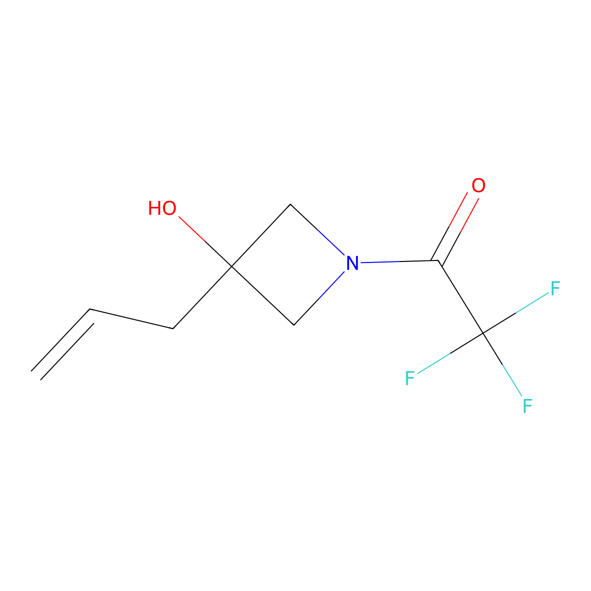 2,2,2-Trifluoro-1-[3-hydroxy-3-(prop-2-en-1-yl)azetidin-1-yl]ethan-1-one molecular structure, CAS 2168130-96-7