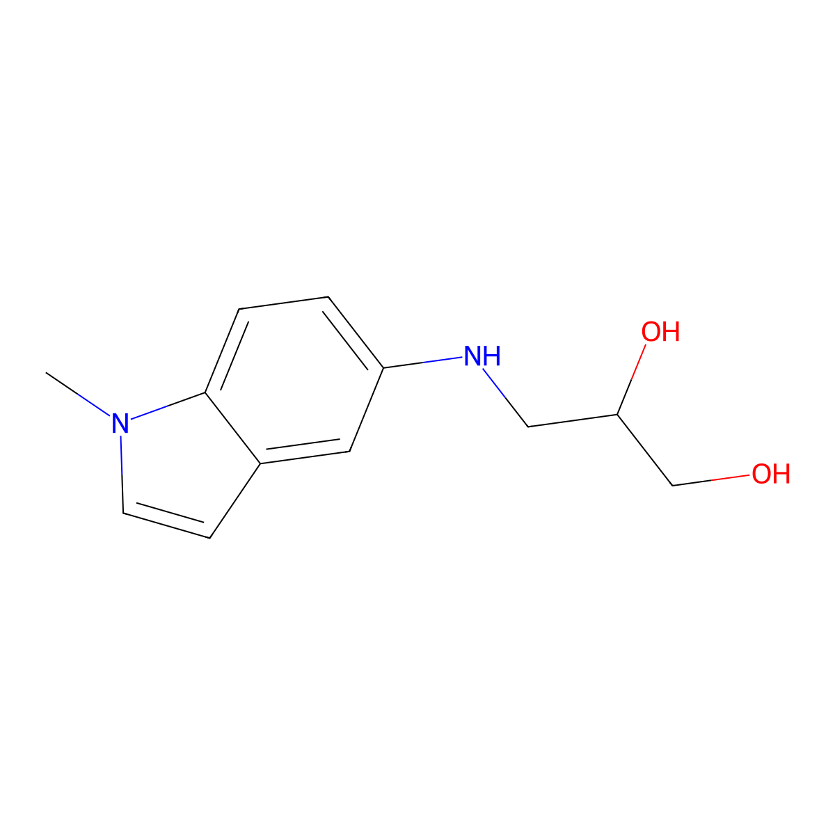 3-[(1-methyl-1H-indol-5-yl)amino]propane-1,2-diol molecular structure, CAS 2168134-45-8