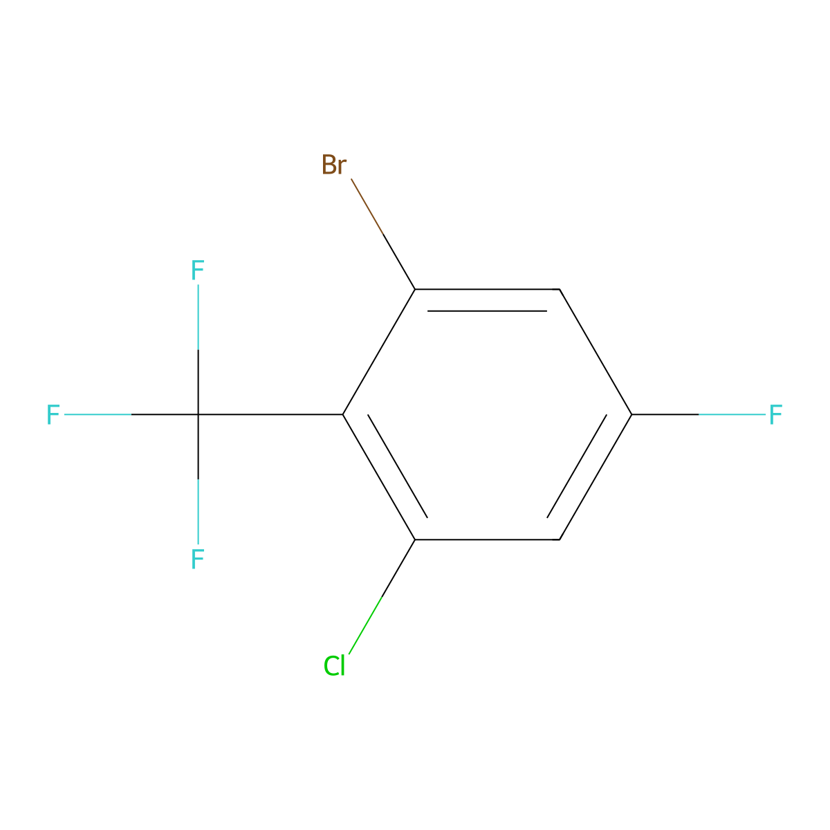 1-Bromo-3-chloro-5-fluoro-2-(trifluoromethyl)benzene molecular structure, CAS 2168139-34-0