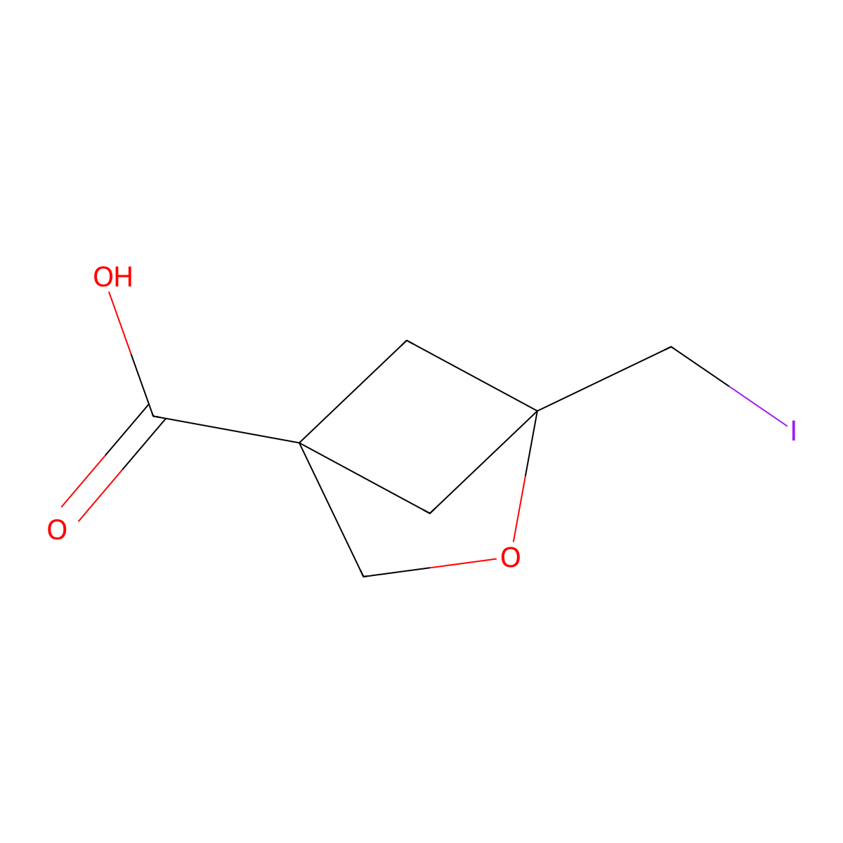 1-(Iodomethyl)-2-oxabicyclo[2.1.1]hexane-4-carboxylic acid molecular structure, CAS 2168145-64-8