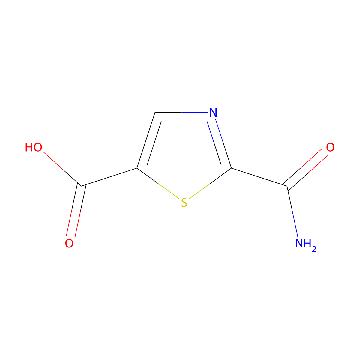 2-Carbamoylthiazole-5-carboxylic acid molecular structure, CAS 2168150-39-6