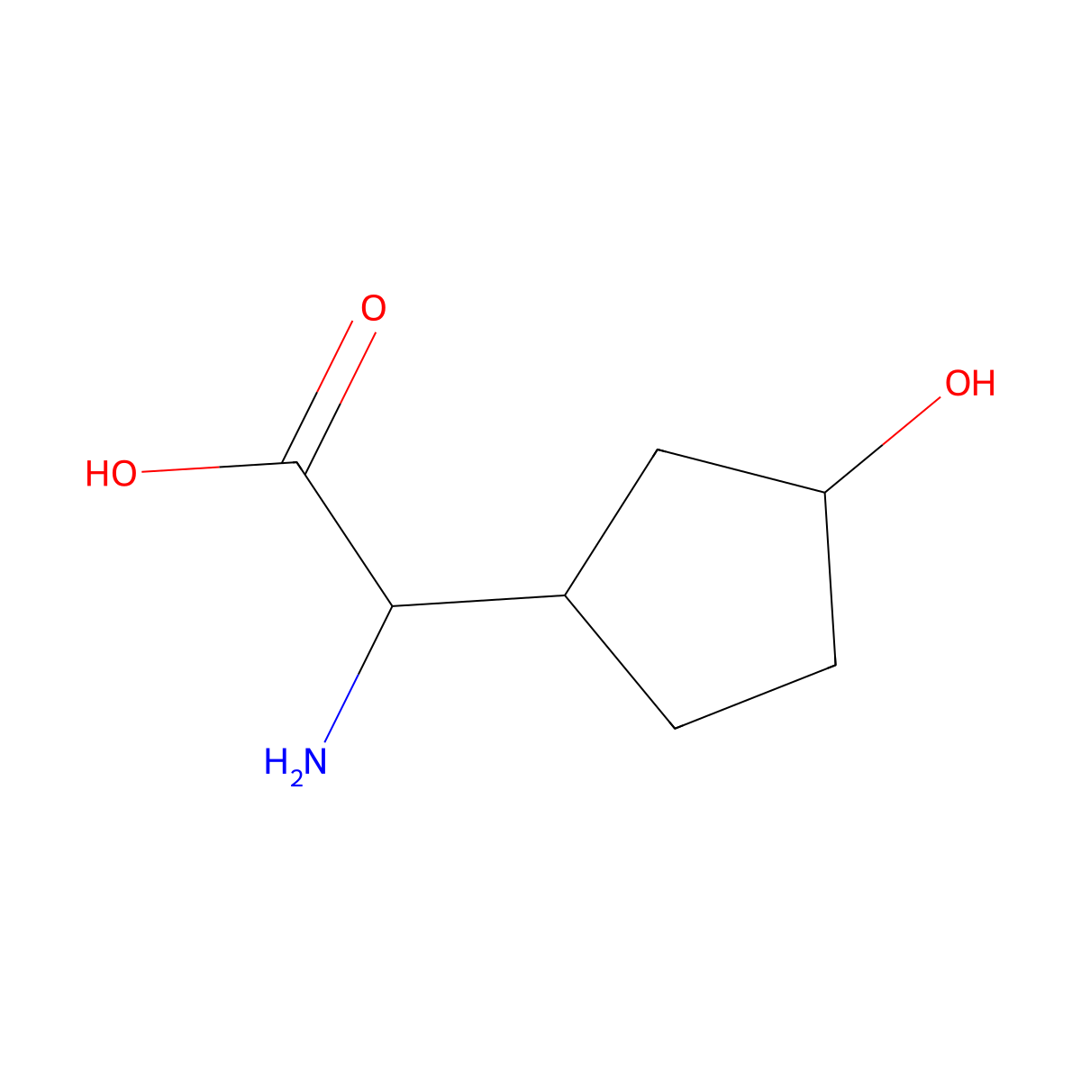 2-Amino-2-(3-hydroxycyclopentyl)acetic acid molecular structure, CAS 2168154-20-7