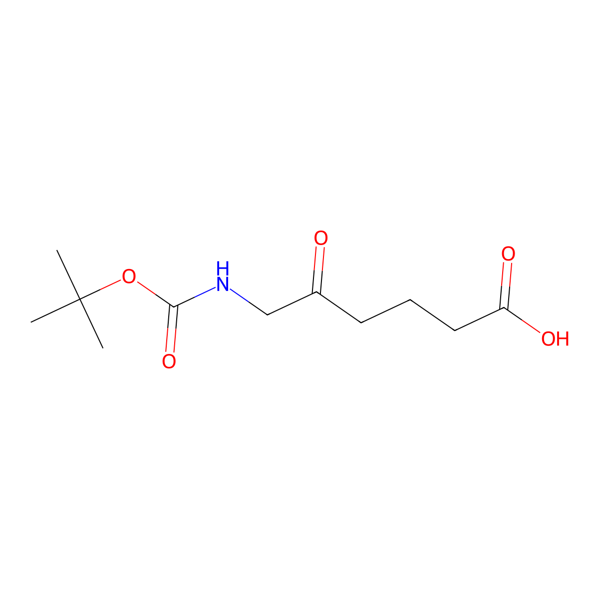 6-{[(Tert-butoxy)carbonyl]amino}-5-oxohexanoic acid molecular structure, CAS 2168154-62-7