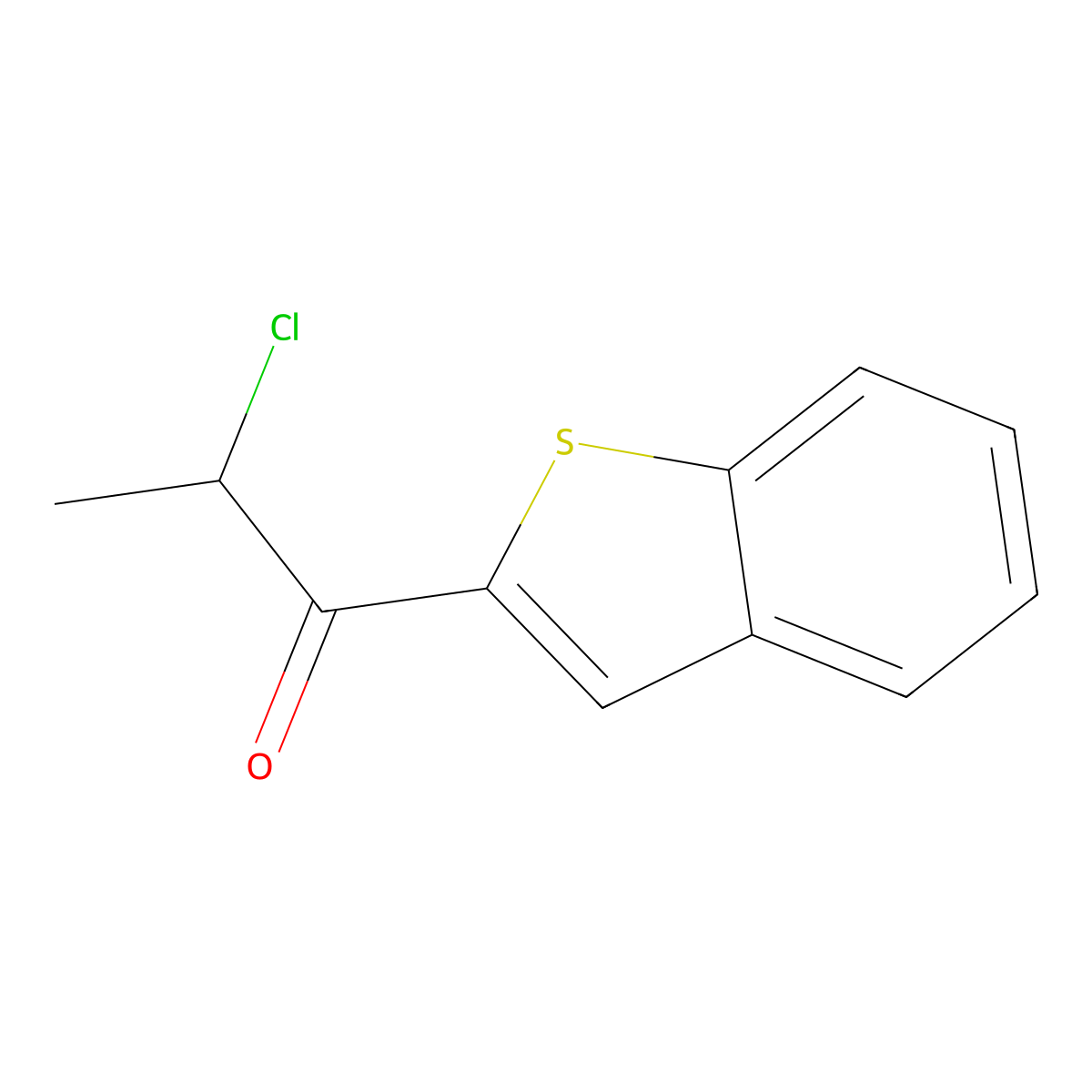 1-Benzo[b]thien-2-yl-2-chloro-1-propanone molecular structure, CAS 2168162-86-3