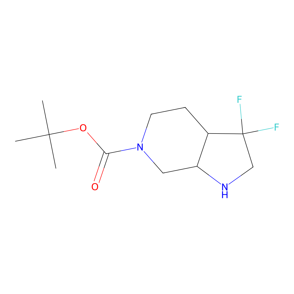 tert-butyl 3,3-difluoro-octahydro-1H-pyrrolo[2,3-c]pyridine-6-carboxylate molecular structure, CAS 2168168-25-8