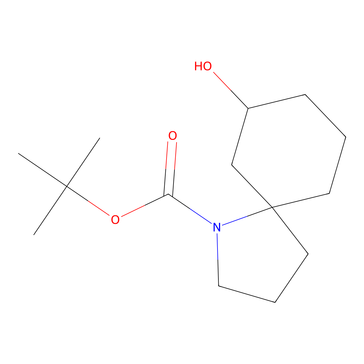 tert-Butyl 7-hydroxy-1-azaspiro[4.5]decane-1-carboxylate molecular structure, CAS 2168168-34-9