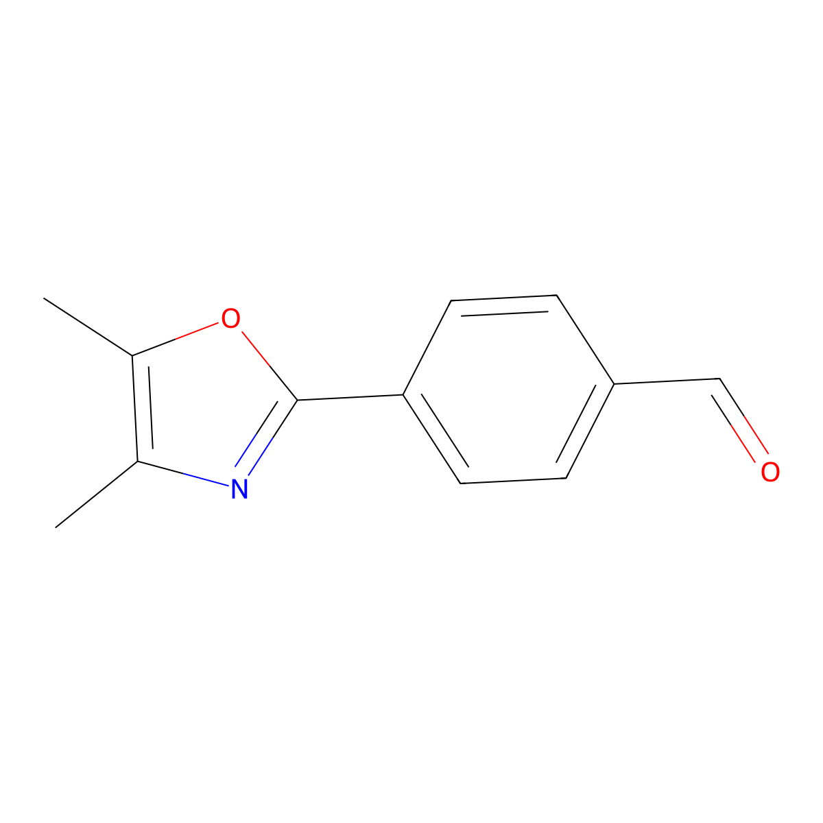 4-(Dimethyl-1,3-oxazol-2-yl)benzaldehyde molecular structure, CAS 2168170-85-0