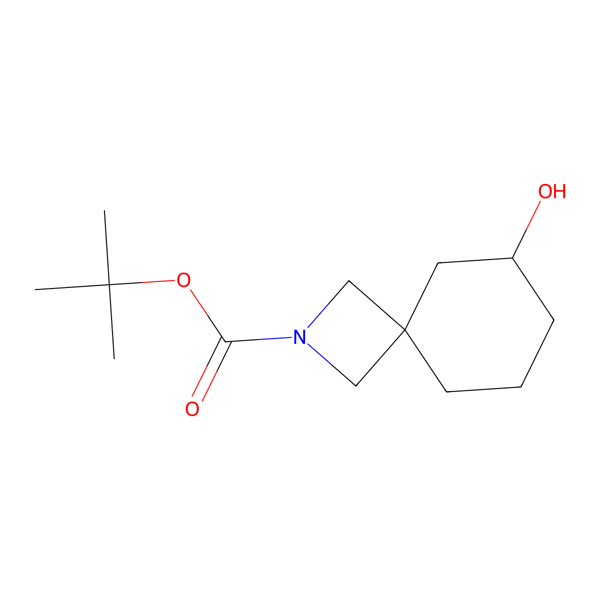 tert-Butyl 6-hydroxy-2-azaspiro[3.5]nonane-2-carboxylate molecular structure, CAS 2168171-77-3