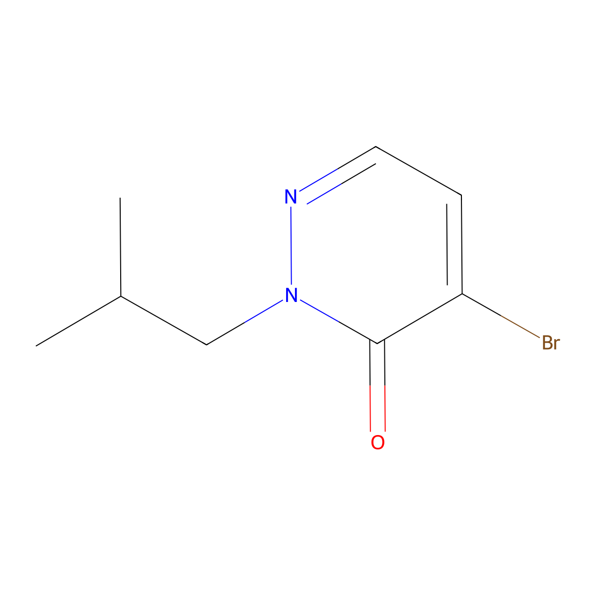 5-Bromo-1-(2-methylpropyl)-1,6-dihydropyridazin-6-one molecular structure, CAS 2168172-39-0
