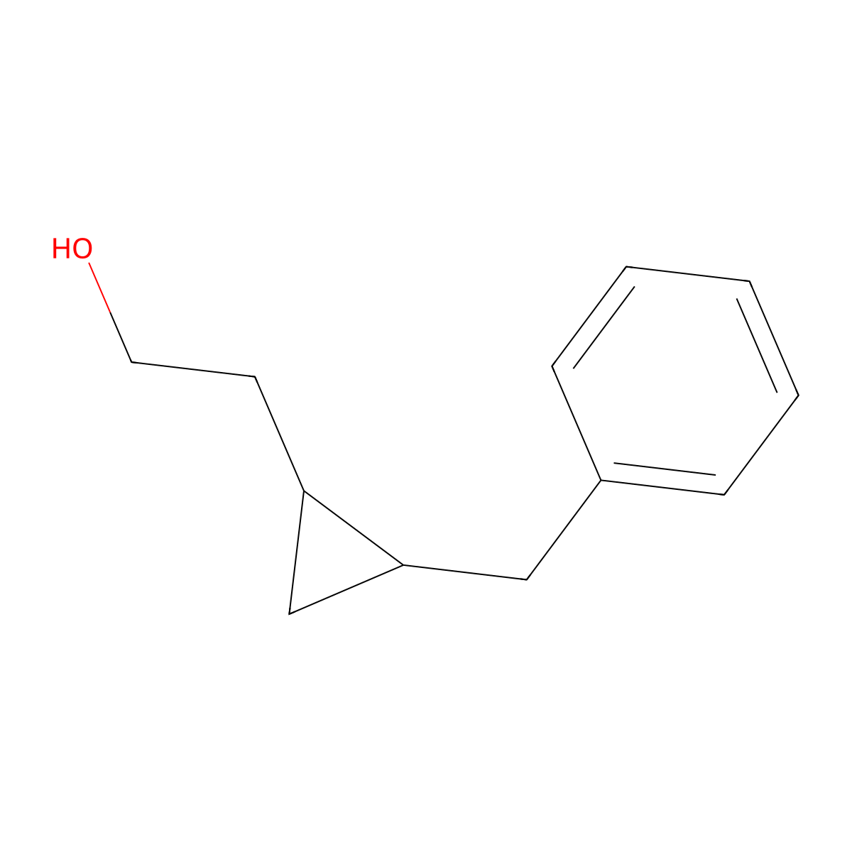2-(2-Benzylcyclopropyl)ethan-1-ol molecular structure, CAS 2168180-47-8