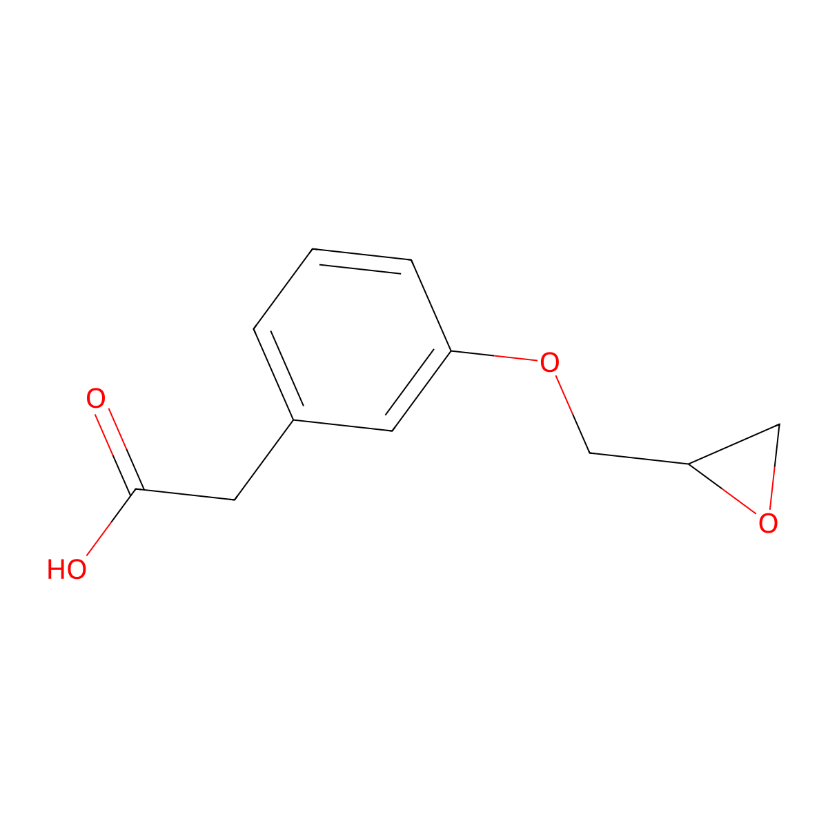 2-[3-(Oxiran-2-ylmethoxy)phenyl]acetic acid molecular structure, CAS 2168188-04-1