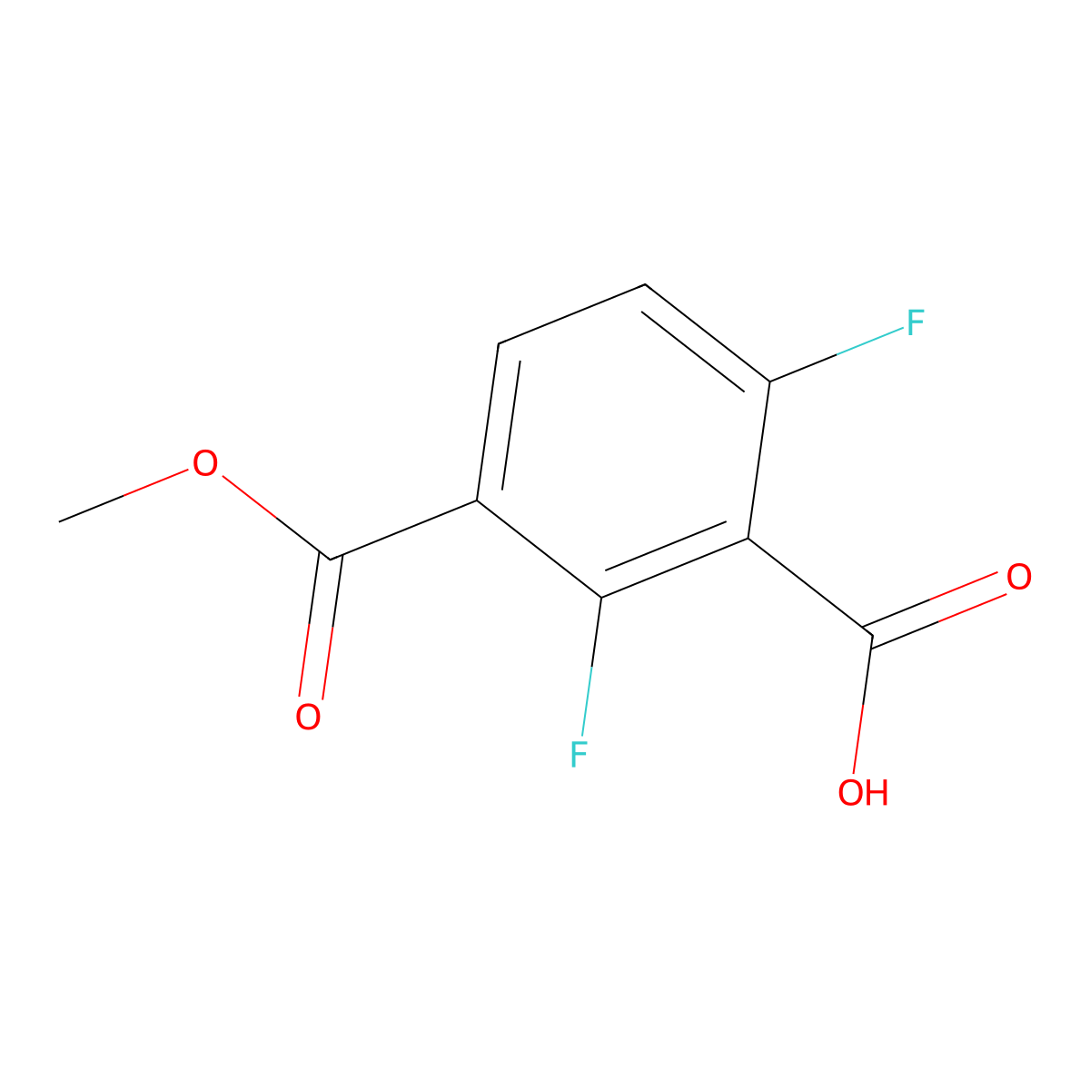 2,6-Difluoro-3-(methoxycarbonyl)benzoic acid molecular structure, CAS 2168190-37-0