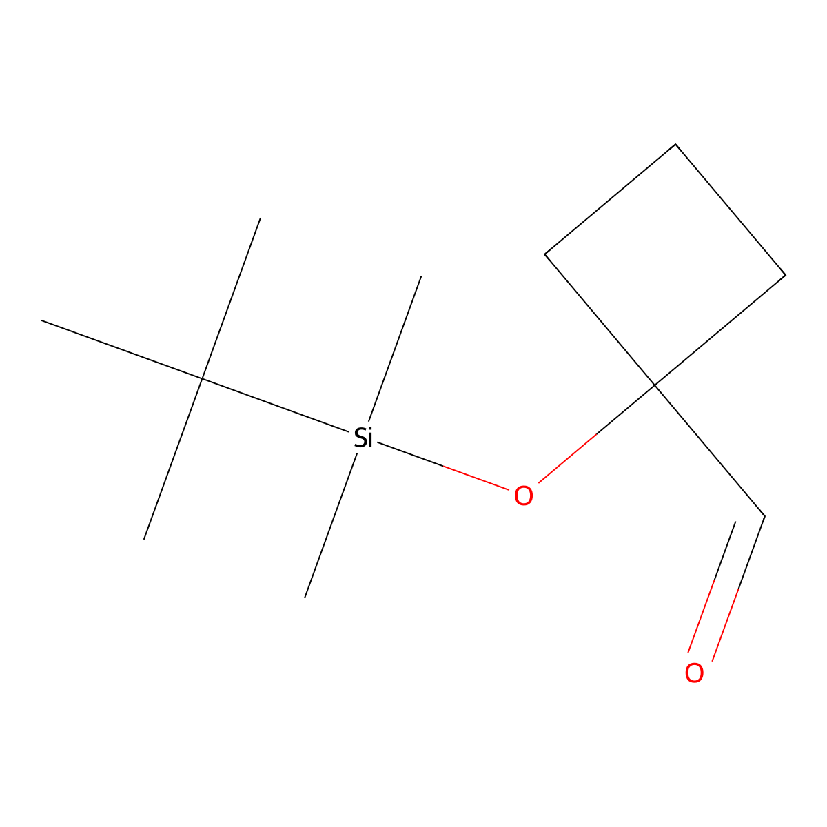 1-((Tert-butyldimethylsilyl)oxy)cyclobutane-1-carbaldehyde molecular structure, CAS 2168192-44-5