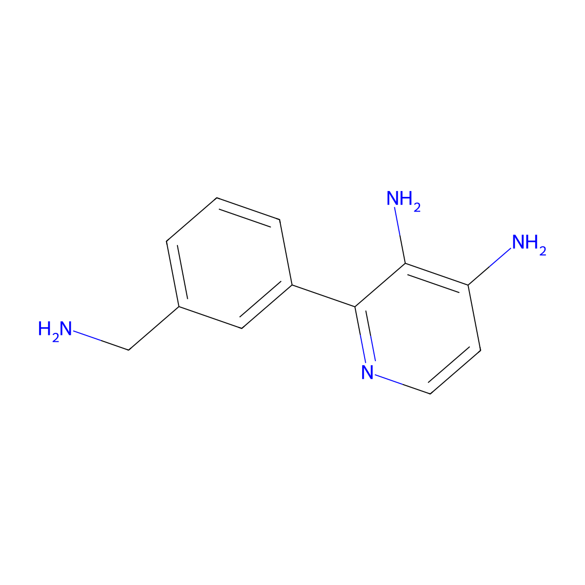2-[3-(Aminomethyl)phenyl]pyridine-3,4-diamine molecular structure, CAS 2168195-17-1
