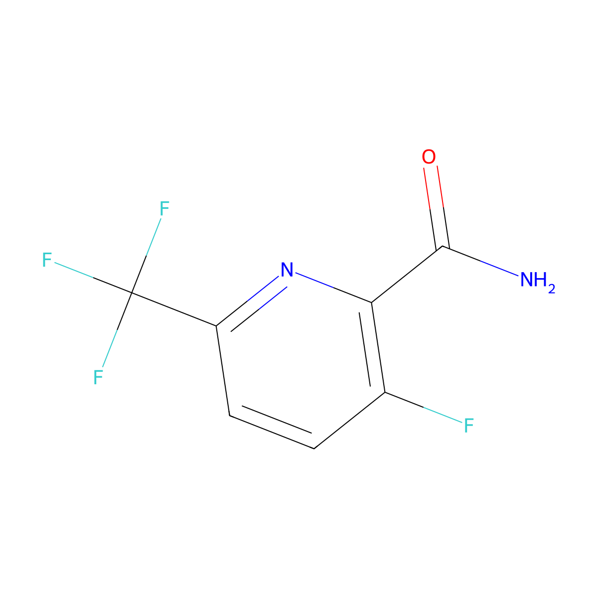 3-Fluoro-6-(trifluoromethyl)picolinamide molecular structure, CAS 2168195-23-9