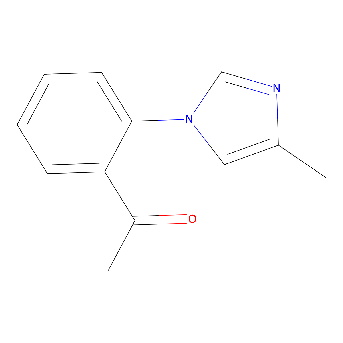 1-[2-(4-methyl-1H-imidazol-1-yl)phenyl]ethan-1-one molecular structure, CAS 2168200-68-6