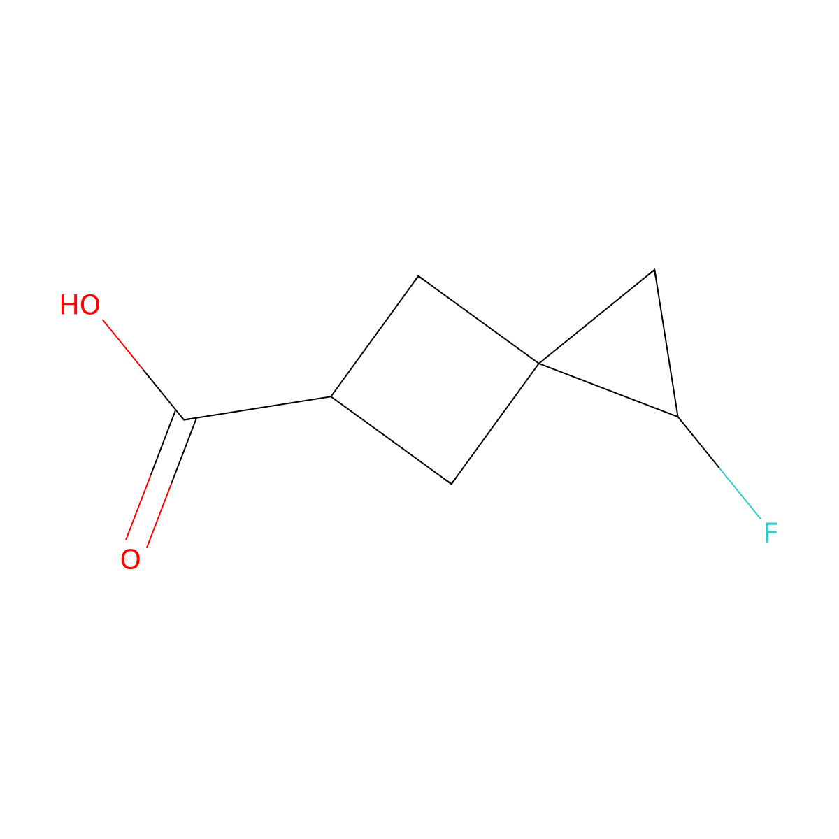 1-Fluorospiro(2.3)hexane-5-carboxylic acid molecular structure, CAS 2168202-34-2