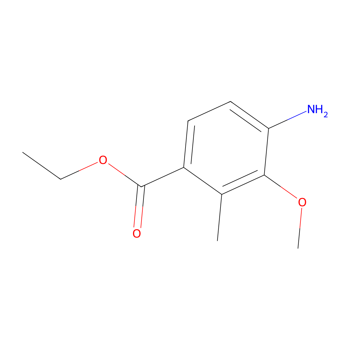 Ethyl 4-amino-3-methoxy-2-methylbenzoate molecular structure, CAS 2168204-39-3