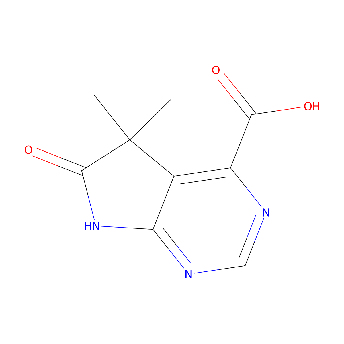 5,5-dimethyl-6-oxo-6,7-dihydro-5H-pyrrolo[2,3-d]pyrimidine-4-carboxylic acid molecular structure, CAS 2168211-34-3