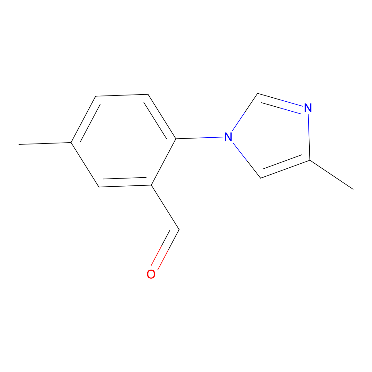 5-methyl-2-(4-methyl-1H-imidazol-1-yl)benzaldehyde molecular structure, CAS 2168212-82-4