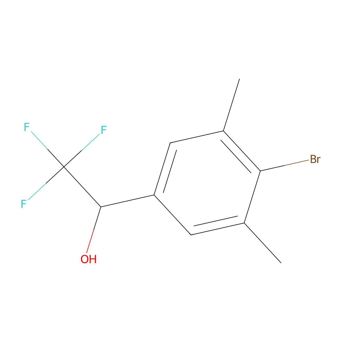 1-(4-Bromo-3,5-dimethylphenyl)-2,2,2-trifluoroethan-1-ol molecular structure, CAS 2168213-96-3