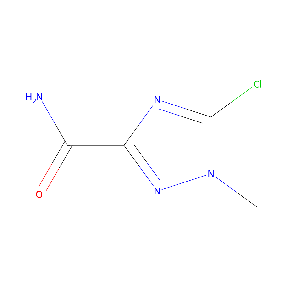 5-chloro-1-methyl-1H-1,2,4-triazole-3-carboxamide molecular structure, CAS 2168214-27-3