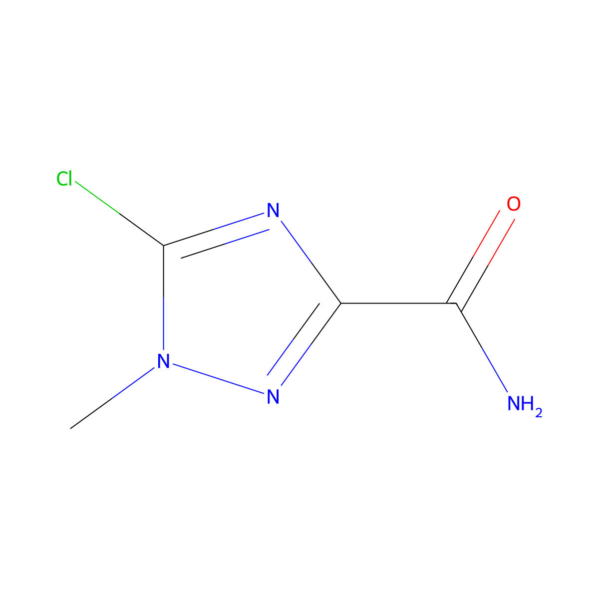 5-chloro-1-methyl-1H-1,2,4-triazole-3-carboxamide molecular structure, CAS 2168214-27-3