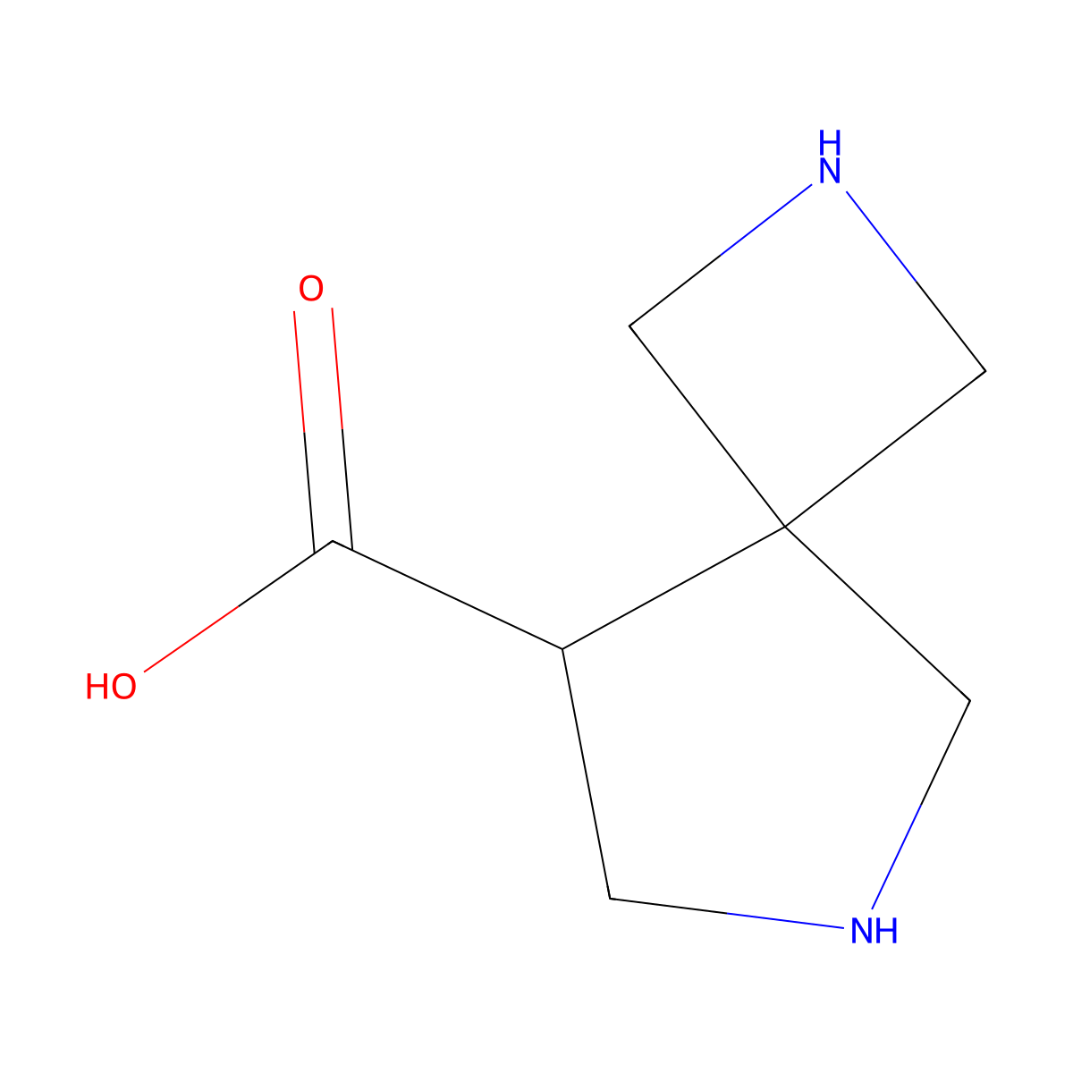 2,6-Diazaspiro[3.4]octane-8-carboxylic acid molecular structure, CAS 2168219-50-7