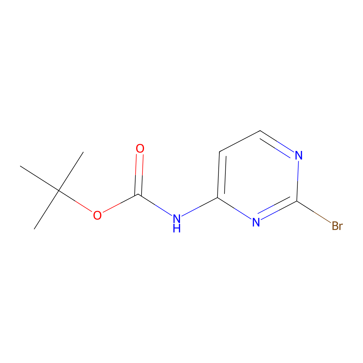 tert-Butyl (2-bromopyrimidin-4-yl)carbamate molecular structure, CAS 2168219-52-9