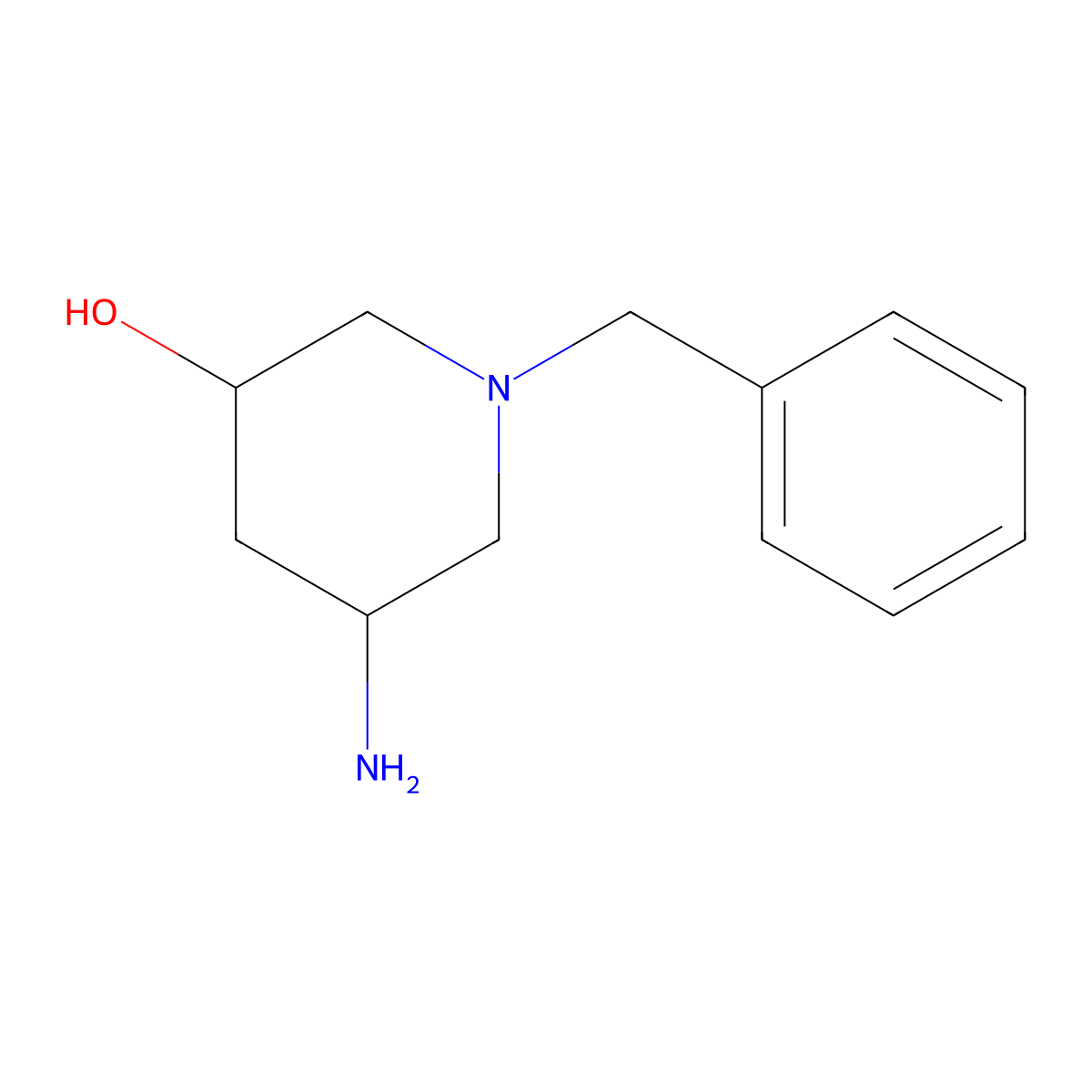 5-Amino-1-benzyl-piperidin-3-ol molecular structure, CAS 2168225-94-1