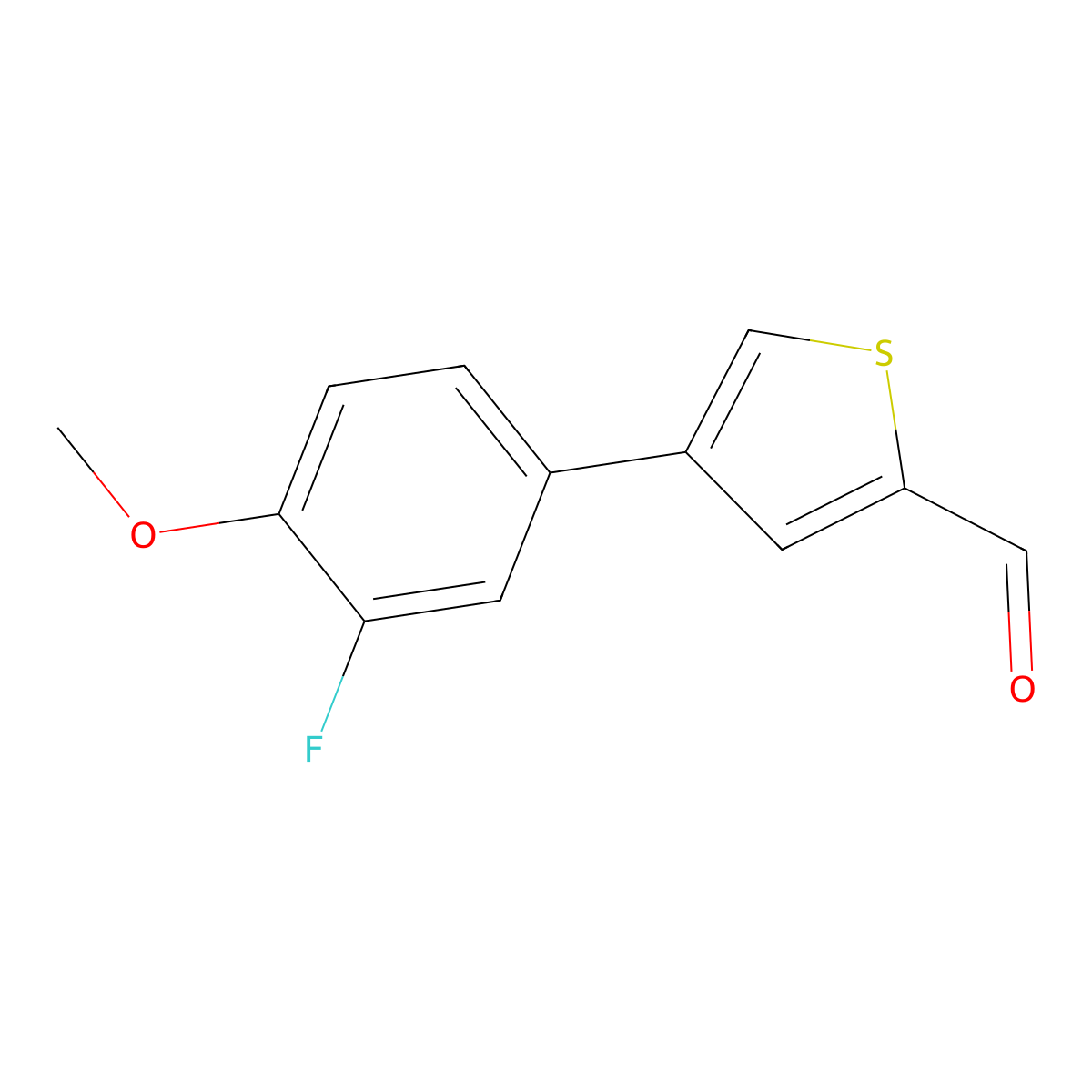 4-(3-Fluoro-4-methoxyphenyl)thiophene-2-carbaldehyde molecular structure, CAS 2168231-83-0