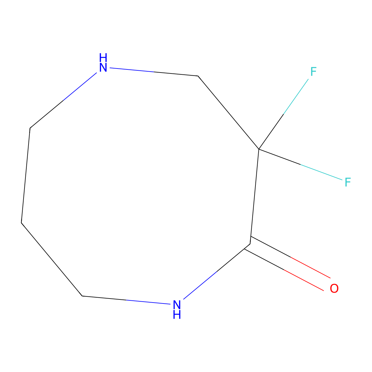 3,3-Difluoro-1,5-diazocan-2-one molecular structure, CAS 2168237-60-1