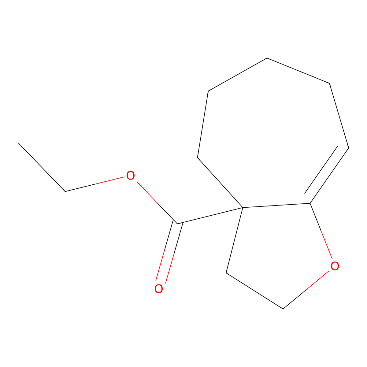 ethyl 2H,3H,3aH,4H,5H,6H,7H-cyclohepta[b]furan-3a-carboxylate molecular structure, CAS 2168237-96-3