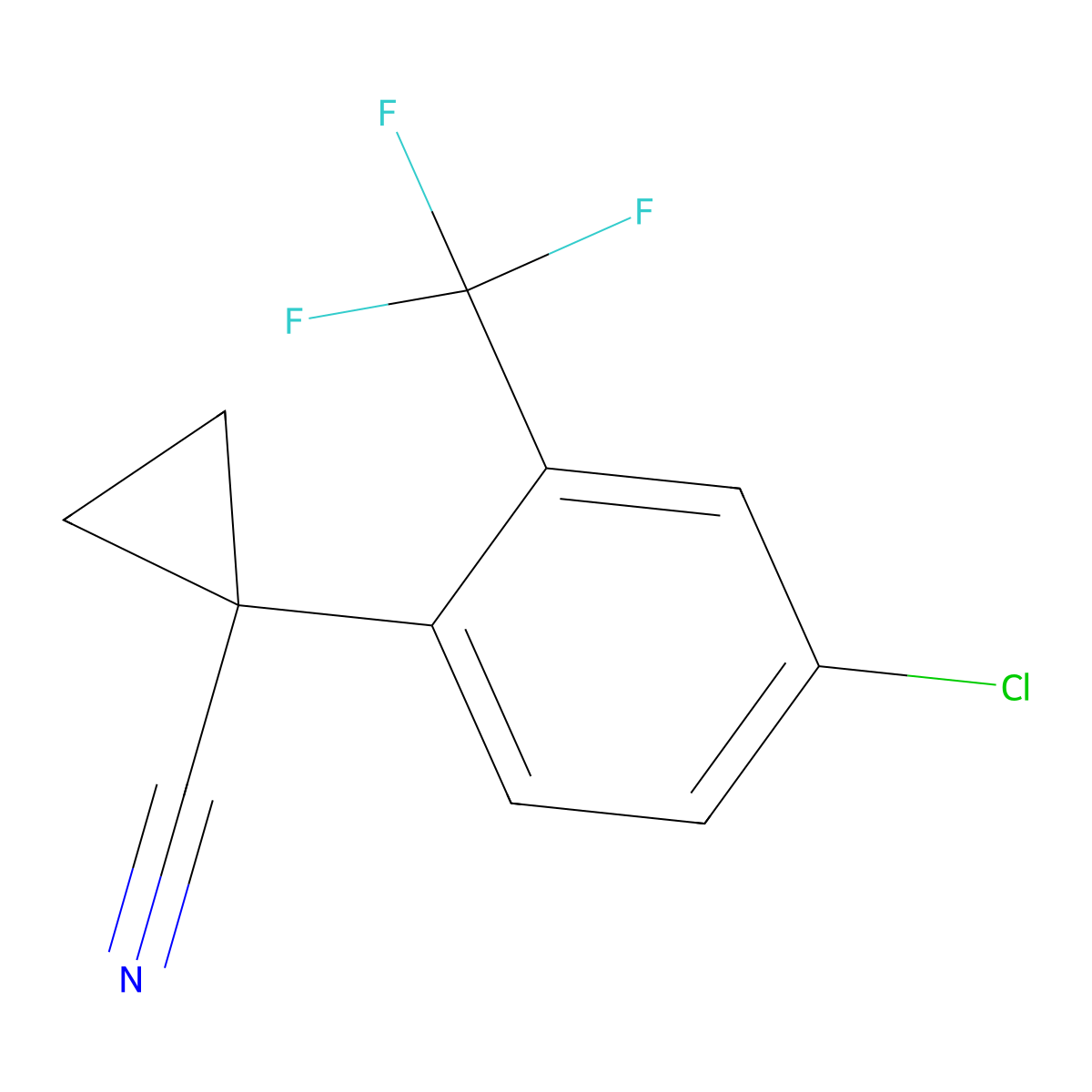 1-[4-Chloro-2-(trifluoromethyl)phenyl]cyclopropane-1-carbonitrile molecular structure, CAS 2168241-28-7