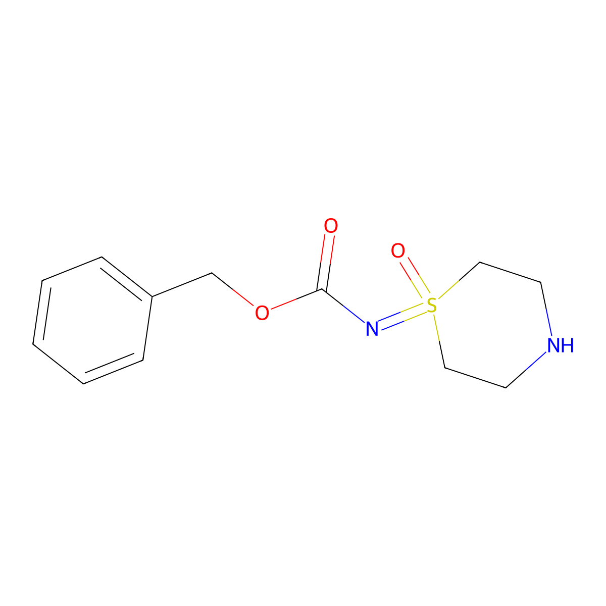 Benzyl (1-oxidothiomorpholin-1-ylidene)carbamate molecular structure, CAS 2168243-11-4