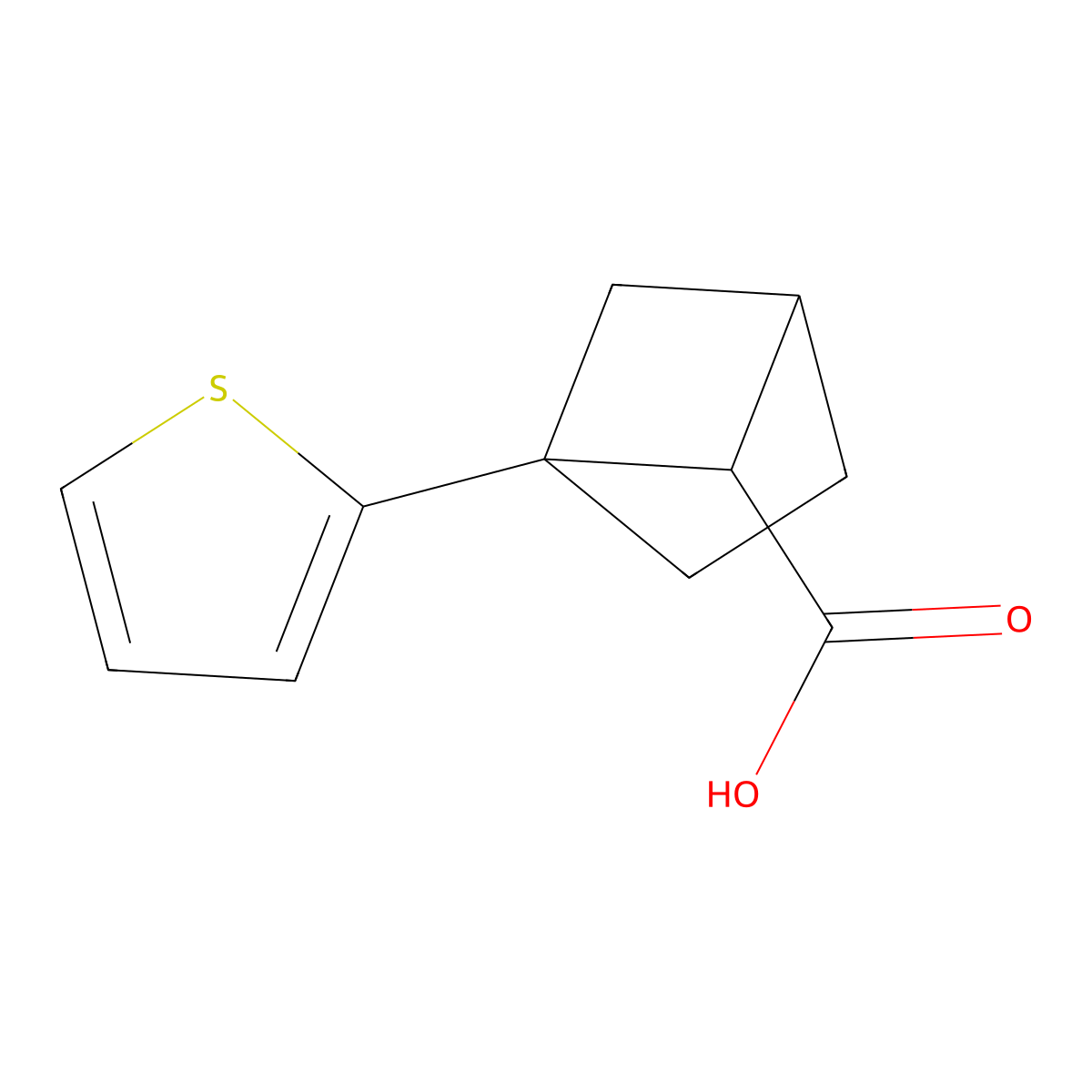 1-(Thiophen-2-yl)bicyclo[2.1.1]hexane-5-carboxylic acid molecular structure, CAS 2168250-91-5