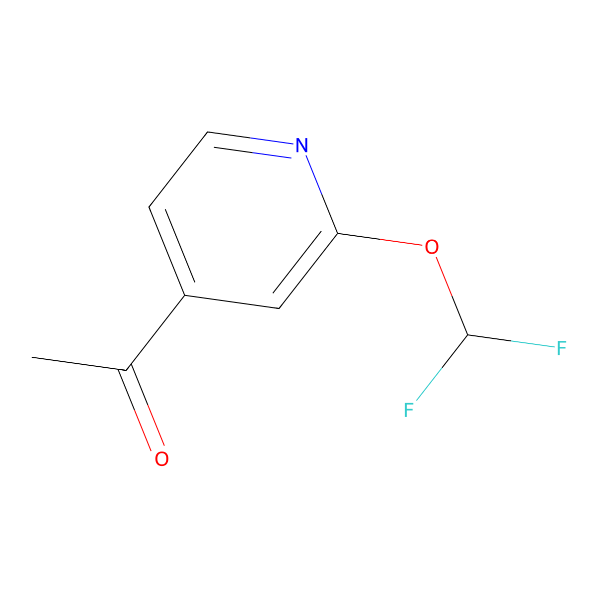 1-(2-(Difluoromethoxy)pyridin-4-yl)ethanone molecular structure, CAS 2168254-69-9