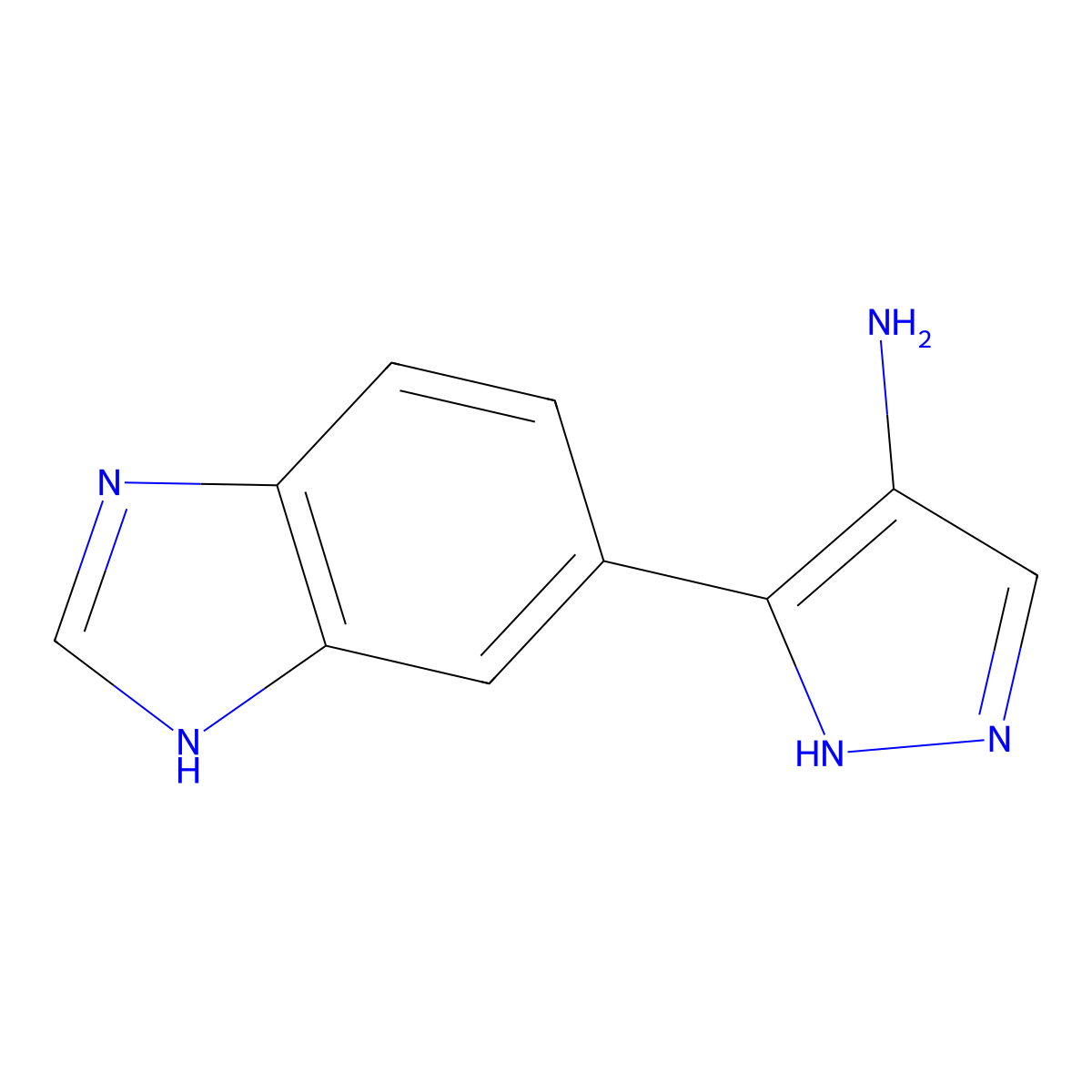 5-(1H-1,3-benzodiazol-5-yl)-1H-pyrazol-4-amine molecular structure, CAS 2168261-14-9