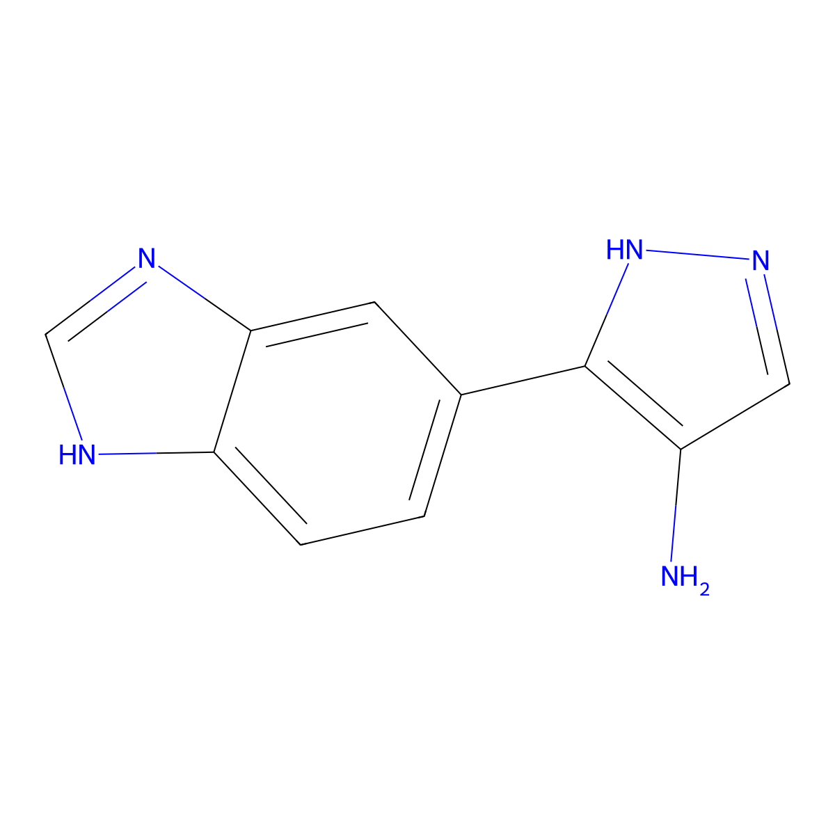 5-(1H-1,3-benzodiazol-5-yl)-1H-pyrazol-4-amine molecular structure, CAS 2168261-14-9