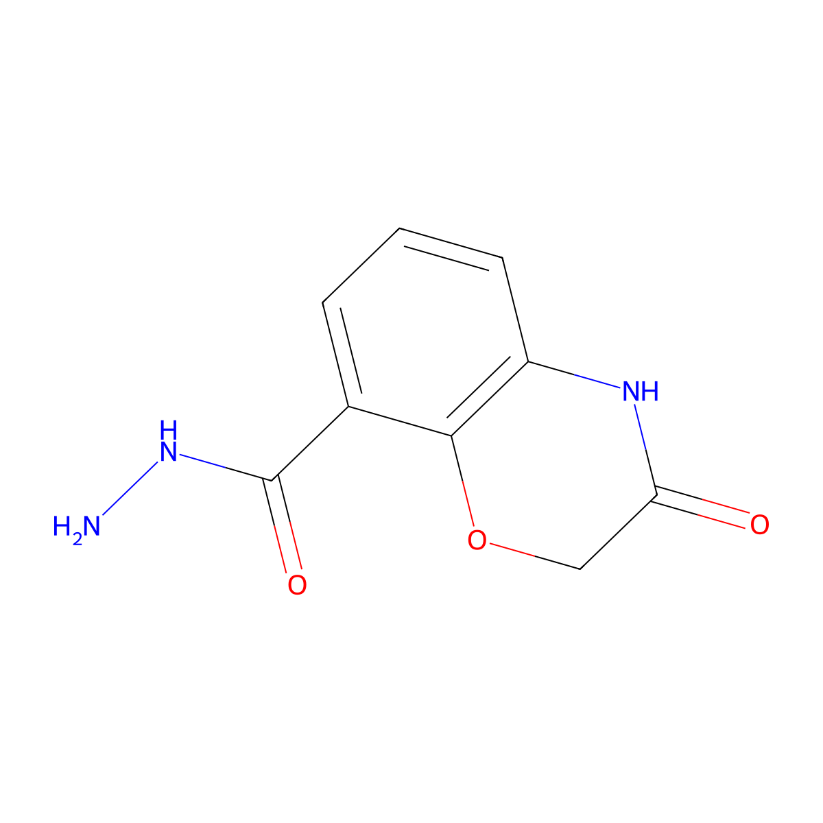3-oxo-3,4-dihydro-2H-1,4-benzoxazine-8-carbohydrazide molecular structure, CAS 2168265-00-5