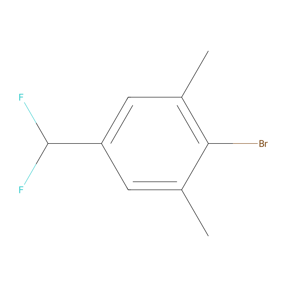 2-Bromo-5-(difluoromethyl)-1,3-dimethylbenzene molecular structure, CAS 2168265-95-8