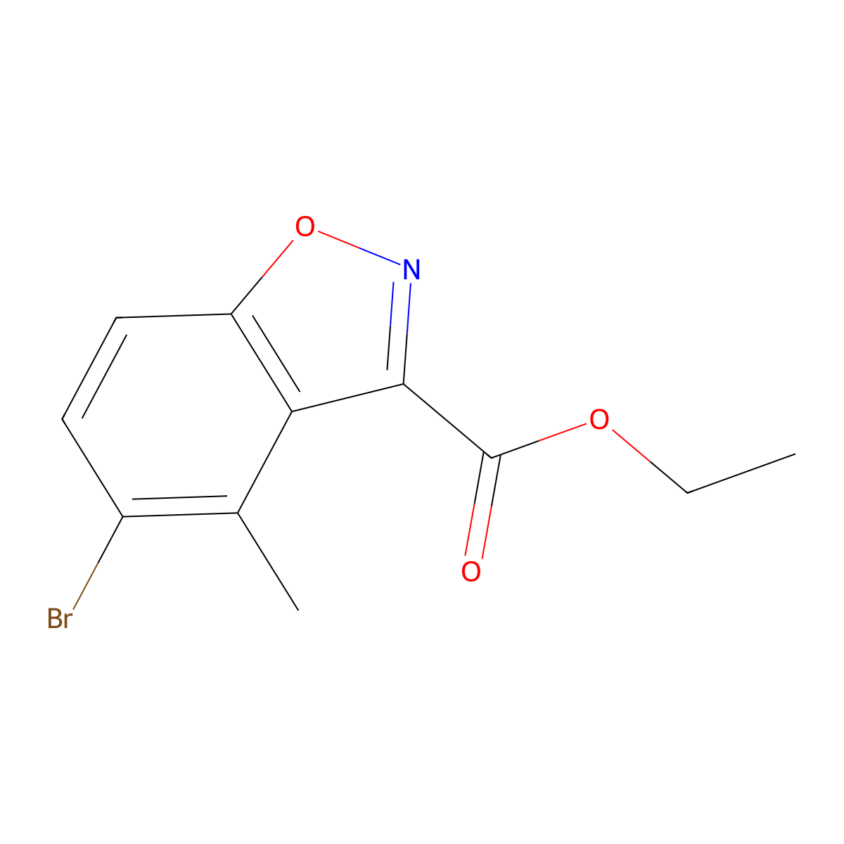 Ethyl 5-bromo-4-methylbenzo[d]isoxazole-3-carboxylate molecular structure, CAS 2168266-15-5