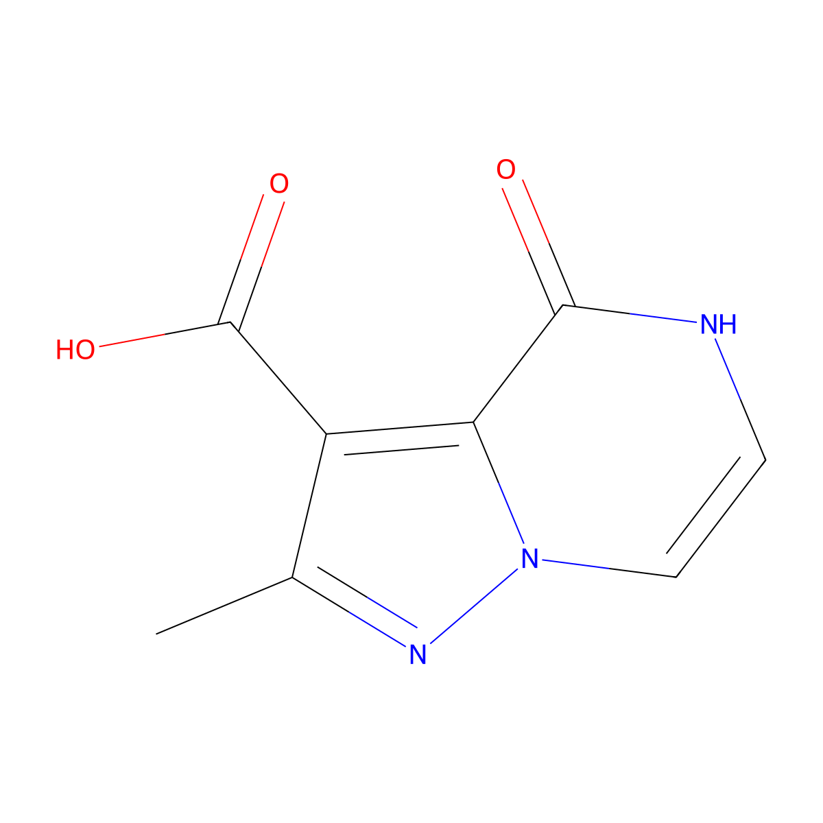 2-methyl-4-oxo-4H,5H-pyrazolo(1,5-a)pyrazine-3-carboxylic acid molecular structure, CAS 2168266-79-1