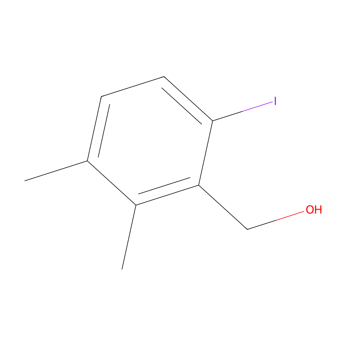 (6-Iodo-2,3-dimethylphenyl)methanol molecular structure, CAS 2168281-03-4
