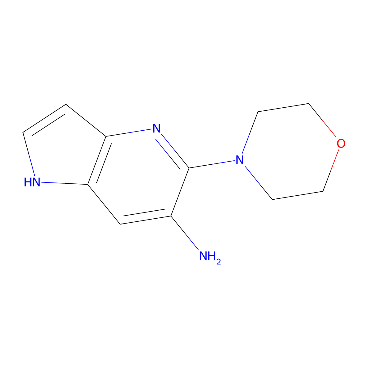5-morpholino-1H-pyrrolo[3,2-b]pyridin-6-amine molecular structure, CAS 2168281-11-4